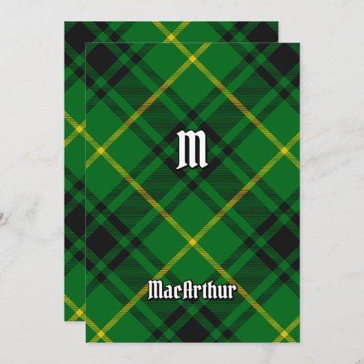Invitation Clan MacArthur Tartan (Devant / Derrière)