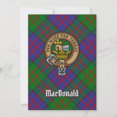 Invitation Clan MacDonald Crest sur Tartan (Dos)