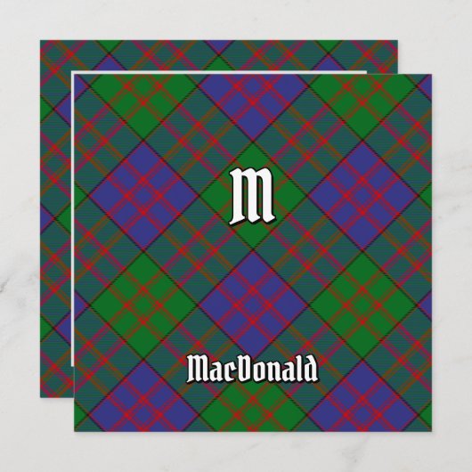 Invitation Clan MacDonald Tartan (Devant / Derrière)