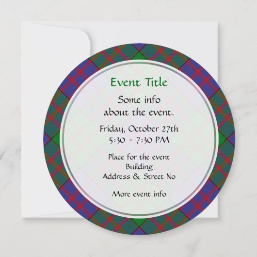 Invitation Clan MacDonald Tartan (Dos)
