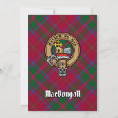 Invitation Clan MacDougall Crest sur Tartan (Dos)