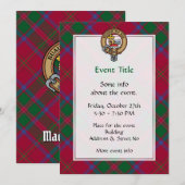 Invitation Clan MacDougall Crest sur Tartan (Devant / Derrière)