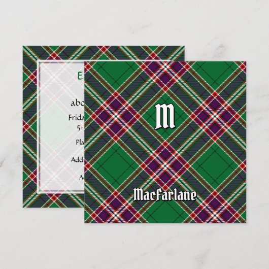 Invitation Clan MacFarlane Chasse moderne Tartan (Devant / Derrière)