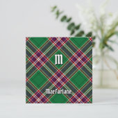Invitation Clan MacFarlane Chasse moderne Tartan (Debout devant)