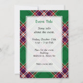 Invitation Clan MacFarlane Chasse moderne Tartan (Dos)