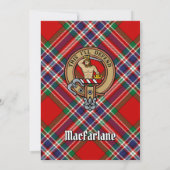 Invitation Clan MacFarlane Crest sur Red Tartan (Dos)