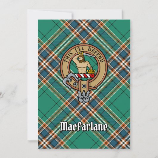 Invitation Clan MacFarlane Crest sur Tartan de chasse antique (Dos)