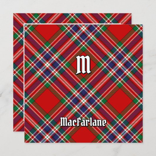 Invitation Clan MacFarlane Red Tartan (Devant / Derrière)