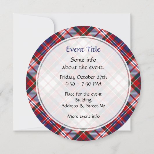 Invitation Clan MacFarlane robe Tartan (Dos)
