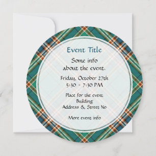 Invitation Clan MacFarlane Tartan de chasse antique