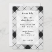 Invitation Clan MacFarlane Tartan noir et blanc (Dos)