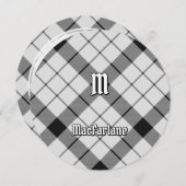 Invitation Clan MacFarlane Tartan noir et blanc (Devant / Derrière)