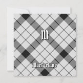 Invitation Clan MacFarlane Tartan noir et blanc (Devant)