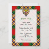 Invitation Clan MacGill Crest sur Tartan (Devant)