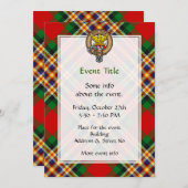 Invitation Clan MacGill Crest sur Tartan (Devant / Derrière)