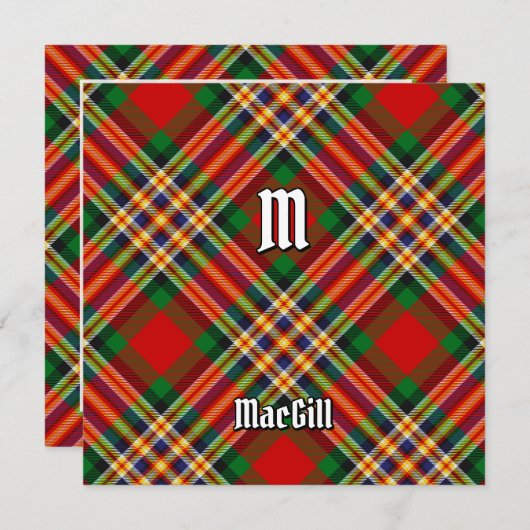 Invitation Clan MacGill Tartan (Devant / Derrière)