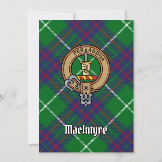 Invitation Clan MacIntyre Crest sur Tartan (Dos)
