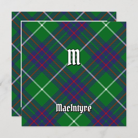 Invitation Clan MacIntyre Tartan (Devant / Derrière)