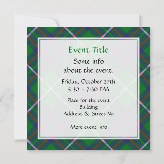Invitation Clan MacIntyre Tartan (Dos)