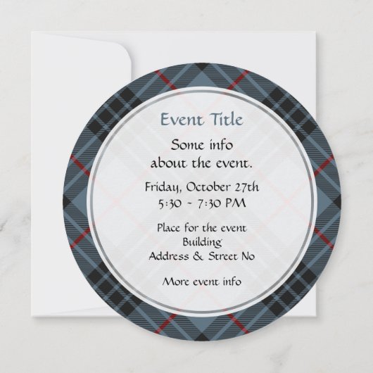 Invitation Clan MacKay Blue Tartan (Dos)