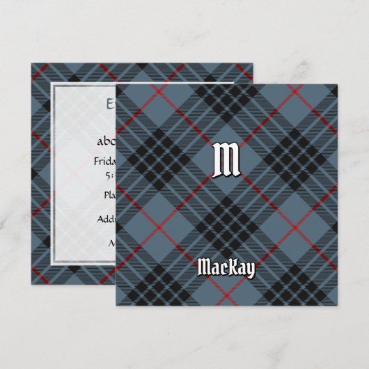 Invitation Clan MacKay Blue Tartan (Devant / Derrière)