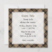 Invitation Clan MacKenzie Chasse Brown Tartan (Dos)