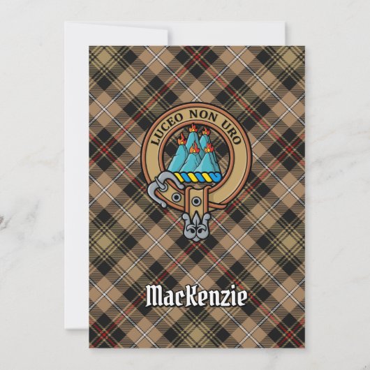 Invitation Clan MacKenzie Crest sur la chasse Tartan (Dos)