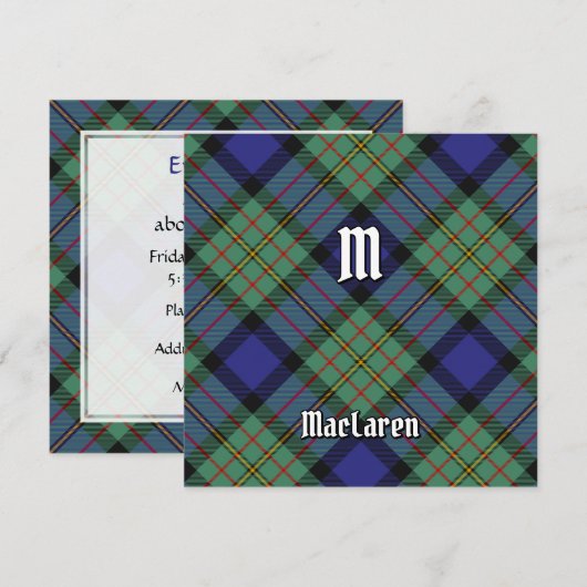 Invitation Clan MacLaren Tartan (Devant / Derrière)