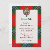 Invitation Clan MacLean Crest sur Tartan (Devant)