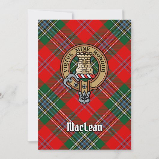 Invitation Clan MacLean Crest sur Tartan (Dos)
