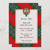 Invitation Clan MacLean Crest sur Tartan (Devant / Derrière)