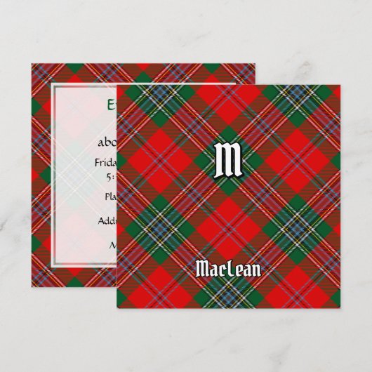 Invitation Clan MacLean Tartan (Devant / Derrière)