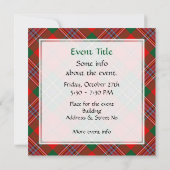 Invitation Clan MacLean Tartan (Dos)