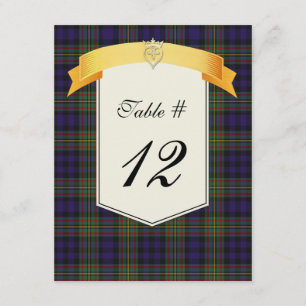Invitation Clan MacLellan Tartan Plaid Mariage Numéro de tabl