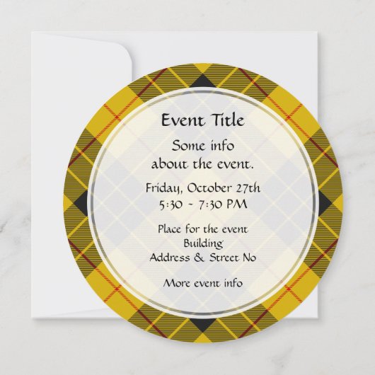 Invitation Clan Macleod de Lewis Tartan (Dos)