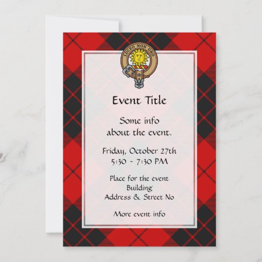 Invitation Clan MacLeod de Raasay Crest (Devant)