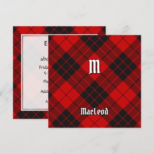 Invitation Clan Macleod de Raasay Tartan (Devant / Derrière)