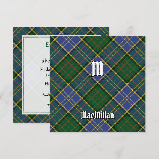 Invitation Clan MacMillan Chasse Tartan (Devant / Derrière)
