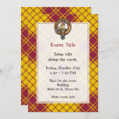 Invitation Clan MacMillan Crest sur le tatan de robe (Devant / Derrière)