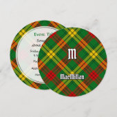 Invitation Clan MacMillan Tartan (Devant / Derrière)