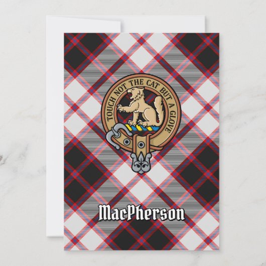 Invitation Clan MacPherson Crest sur la chasse Tartan (Dos)