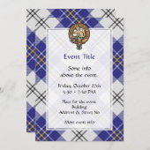 Invitation Clan MacPherson Crest sur la robe bleue Tartan (Devant / Derrière)