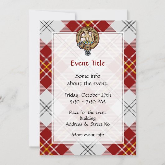 Invitation Clan MacPherson Crest sur la robe rouge Tartan (Devant)