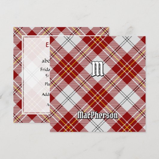 Invitation Clan MacPherson Robe Rouge Tartan (Devant / Derrière)