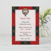 Invitation Clan MacQueen Crest sur Tartan (Debout devant)