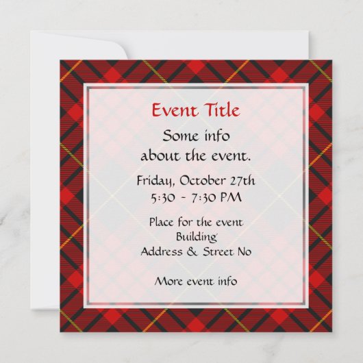 Invitation Clan MacQueen Tartan (Dos)