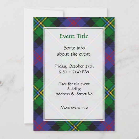 Invitation Clan Malcolm Tartan (Dos)
