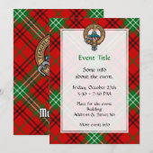 Invitation Clan Morrison Crest sur Red Tartan (Devant / Derrière)