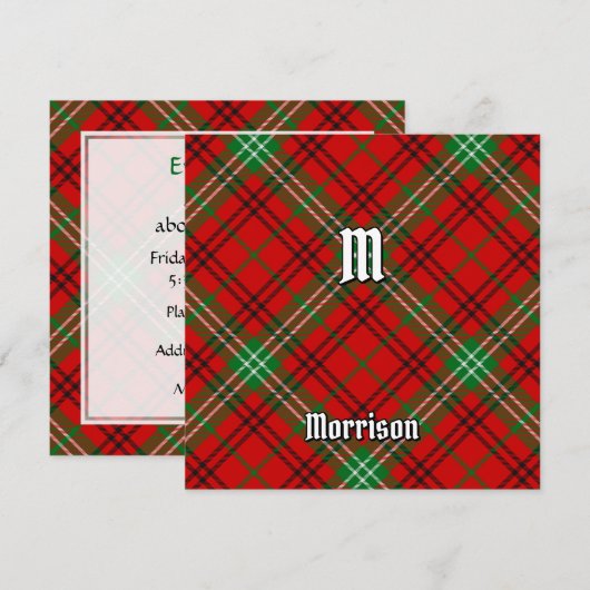Invitation Clan Morrison Red Tartan (Devant / Derrière)