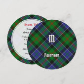Invitation Clan Paterson Tartan (Devant / Derrière)